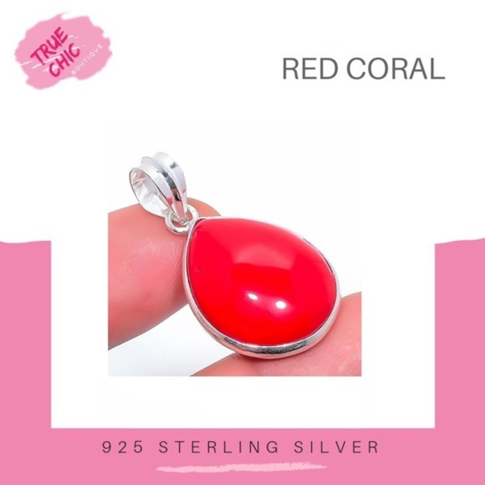 Large Red Coral Pendant